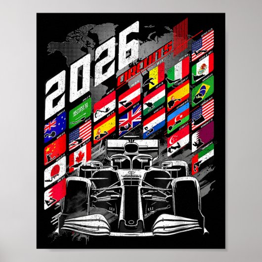 2026年カレンダー レースサーキット スケジュール 会場 ポスター (正面)