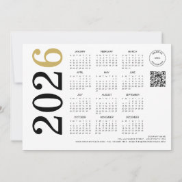 2026年カレンダー 会社ロゴ QRコード あけましておめでとうございます シーズンカード