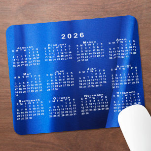 2026年カレンダー 抽象ブルーカスタムフォト マウスパッド