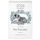 2026年カレンダー 水彩ペットの肖像画 by Amy DeVa カレンダー (カバー)