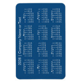 2026年カレンダー（青と白）、文字付カスタムき マグネット (縦)