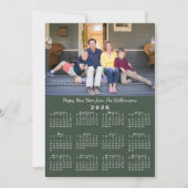 2026年カレンダー 2枚の写真 ダークグリーン 謹賀新年 シーズンカード (正面)