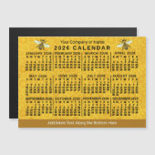 2026年カレンダー Bee ハニカム オーダーメイド養蜂マグネット (正面/裏面)