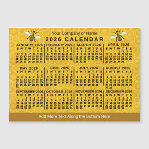 2026年カレンダー Bee ハニカム オーダーメイド養蜂マグネット