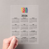 2026年カレンダーBusiness Logo 企業の Office 澄ん アクリル招待状 (インサイチュ (ポータブル))