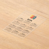 2026年カレンダーBusiness Logo 企業の Office 澄ん アクリル招待状 (レイダウン)