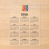 2026年カレンダーBusiness Logo 企業の Office 澄ん アクリル招待状 (正面)