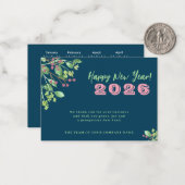 2026年カレン企業のダー年末年始 ノートカード (正面/裏面インサイチュ)