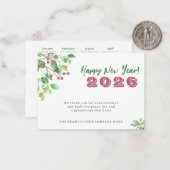 2026年カレン企業のダー年末年始 ノートカード (正面/裏面インサイチュ)