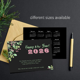 2026年カレン企業のダー年末年始 ノートカード