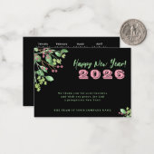 2026年カレン企業のダー年末年始 ノートカード (正面/裏面インサイチュ)