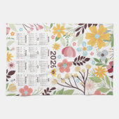 2026年カレン数々のダカラー手書きフローラ キッチンタオル (横)