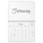 2026年カレ空白のンダー（祝日あり） カレンダー (2月 2026)