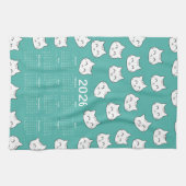 2026年カワイイ猫顔柄 キッチンタオル (横)