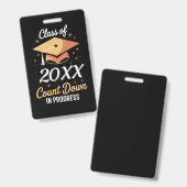 2026年クラスのカウントダウン進行中パーソナライズされた バッジ (正面＆裏面)