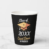 2026年クラスのカウントダウン進行中パーソナライズされた 紙コップ (正面)