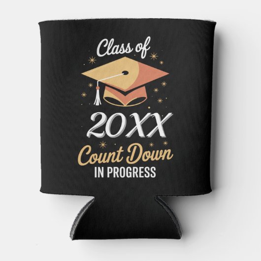 2026年クラスのカウントダウン進行中パーソナライズされた 缶クーラー (正面)