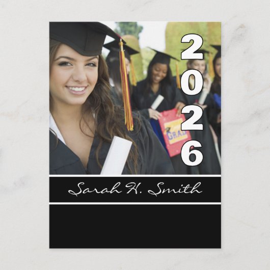 2026年クラスの卒業招待状 インビテーションポストカード (正面)