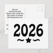 2026年クラス卒業スター ポストカード (正面/裏面)