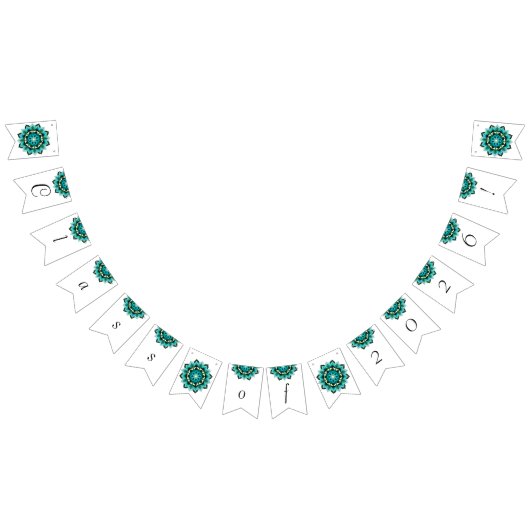 2026年クラス！水色の曼荼羅 バンティングフラッグ (全)