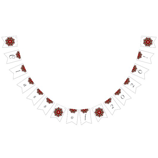 2026年クラス！赤の曼荼羅 バンティングフラッグ (全)