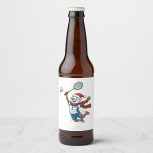 2026年クリスマススノーマンテニス選手ホリデースポーツ ビールラベル