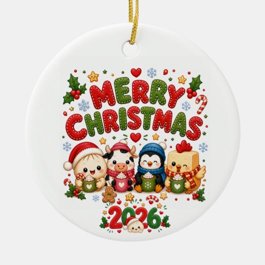 2026年クリスマス 陶器 オーナメント (正面)