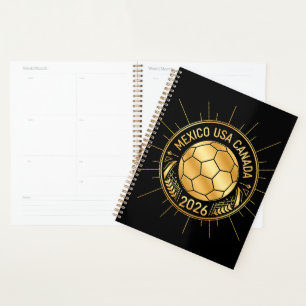 2026年ゴールドサッカーエンブレム   メキシコ アメリカ カナダ プランナー手帳