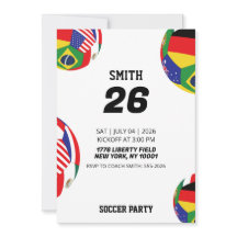 2026年サッカーワールドカップ記念フラグ 誕生日パーティー招待状
