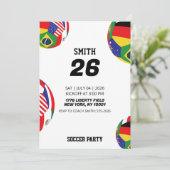 2026年サッカーワールドカップ記念フラグ 誕生日パーティー招待状 招待状 (スタンド正面)
