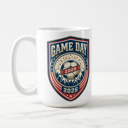 2026年サッカー大会の日 マグカップ | サッカー ファン コーヒー カップ (左)