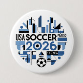 2026年サッカー USA カナダ メキシコ 缶バッジ (正面)
