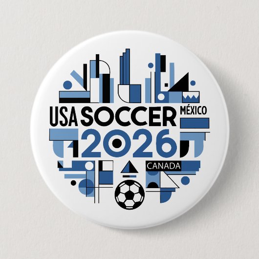 2026年サッカー USA カナダ メキシコ 缶バッジ (正面)