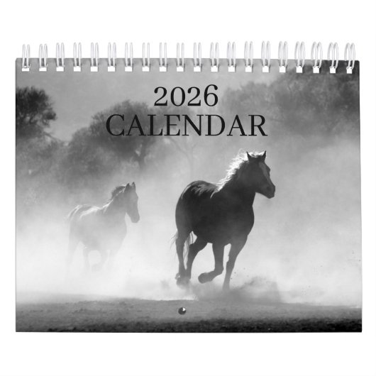 2026年シンプルな馬のカレンダー カレンダー (カバー)