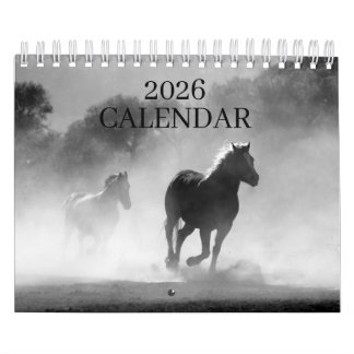 2026年シンプルな馬のカレンダー カレンダー