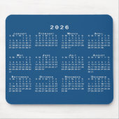 2026年シンプル暦青と白 マウスパッド (正面)