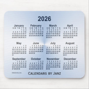 2026年スチールブルーカレンダー(Janz Mouse Pad) マウスパッド