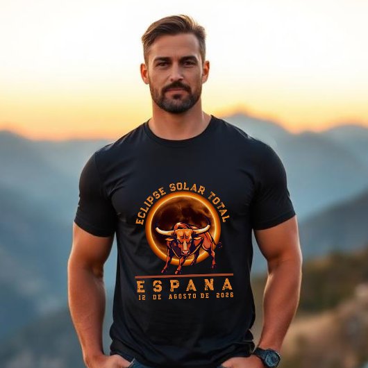 2026年スペイン皆既日食 スペインの雄牛 Tシャツ
