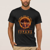 2026年スペイン皆既日食 スペインの雄牛 Tシャツ (正面)