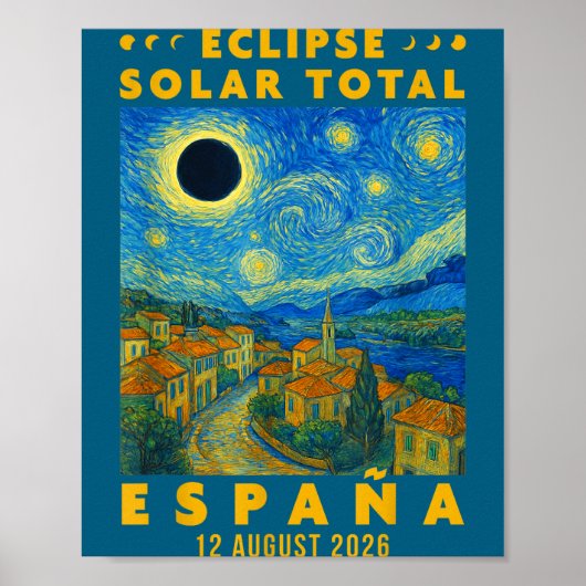 2026年スペイン皆既日食 ポスター (正面)