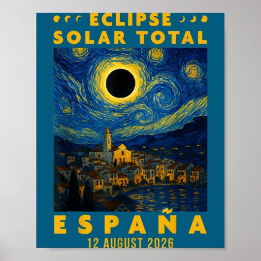 2026年スペイン皆既日食 ポスター (正面)