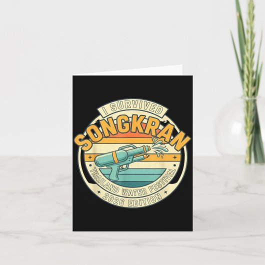 2026年ソンクラーン生き残り面白いタイのお正月 カード (正面)