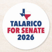 2026年テキサス州上院選挙 タラリコ ラウンドペーパーコースター (正面)