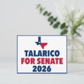 2026年テキサス州上院選 タラリコ支持 ポストカード (スタンド正面)