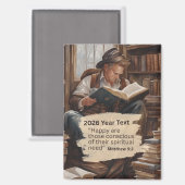 2026年テキスト男性読書 マグネット (正面/裏面)