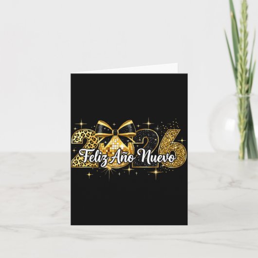 2026年ディスコボール新年快乐 Happy New Year 2026 カード (正面)