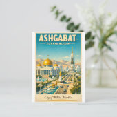 2026年トルクメニスタン旅行:アシガバット ポストカード (スタンド正面)