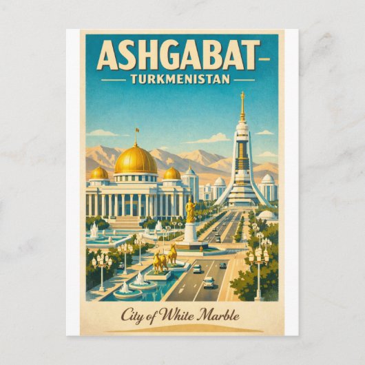 2026年トルクメニスタン旅行:アシガバット ポストカード (正面)