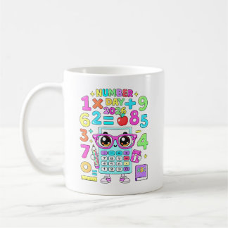 2026年ナンバーデー かわいい電卓 数学デザイン コーヒーマグカップ