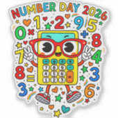 2026年ナンバーデー カラフル数学ステッカー 学校用 シール (正面)